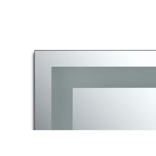 WINGBO 20 in. x 28 in. 1-Light Sliver LED Bathroom Mirror for Wall, Vanity Lighted Mirror