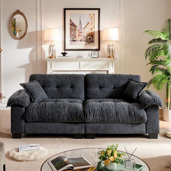 sofa 美品★ Amazon.com: ZX Design 84.6'' Loveseat Sofa, Chenille Modern