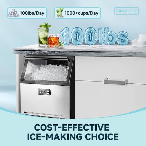 SIMZLIFE 100 lbs./24H Commercial Freestanding/Built-in Ice