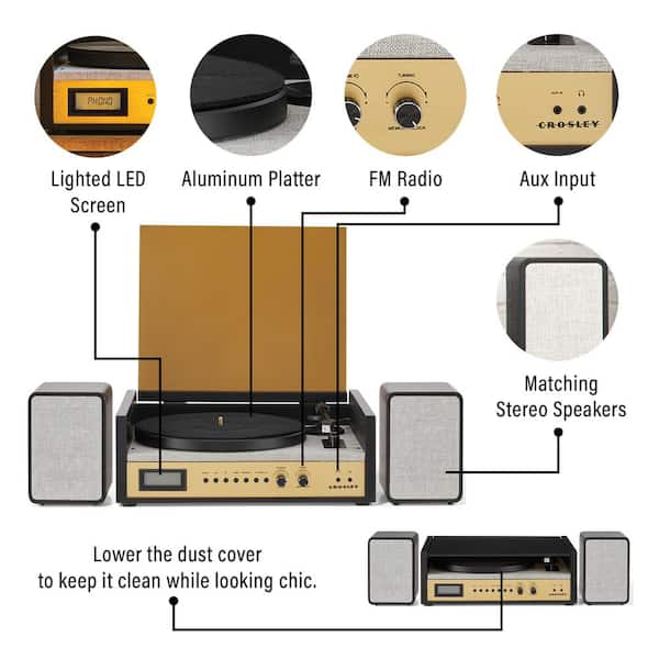 Crosley Coda Shelf System in Black CR7017B-BK - The Home Depot