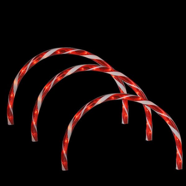 Candy Cane Arch Outdoor Christmas Pathway Lights (Set of 3)