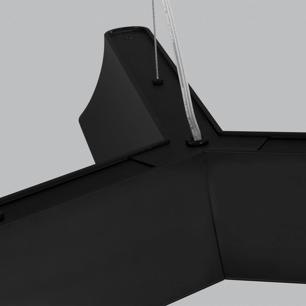 Alta Midnight Black Geometric LED Chandelier with Plastic Shade
