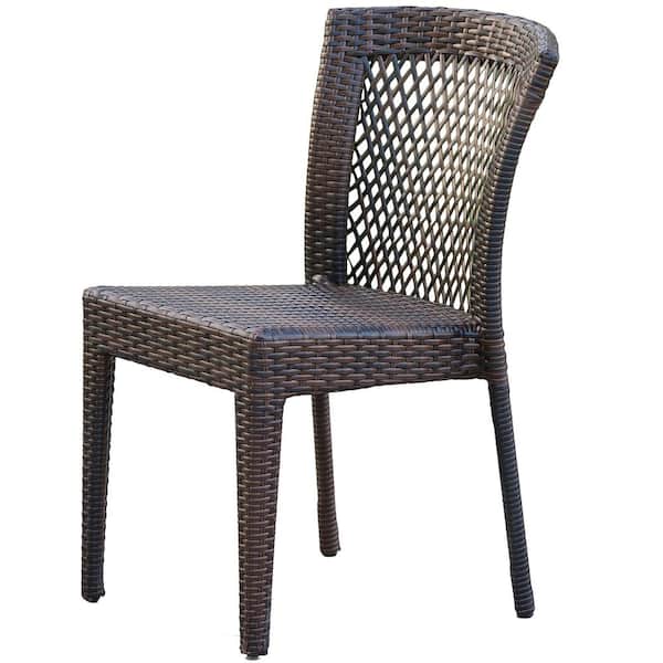 Unbranded Wicker Outdoor Dining Chair, Multi-Brown, Stylish and Comfortable for Patio, Backyard, Deck, Garden
