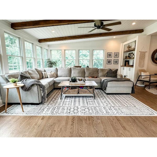 Greig Black Charcoal Light Gray 8 ft. x 10 ft. Area Rug