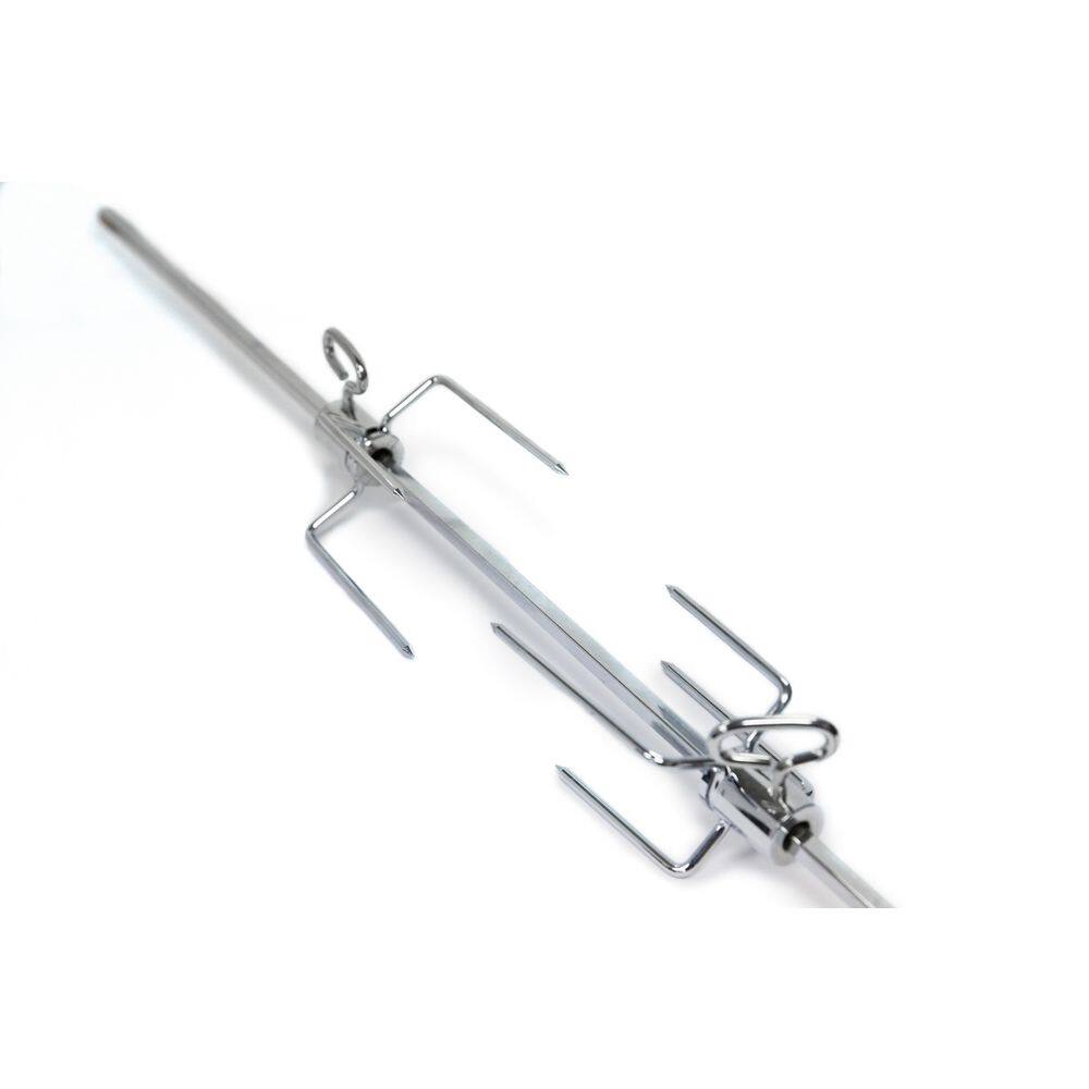 Heavy-Duty Chrome Rotisserie Forks for Grill, 58-inch