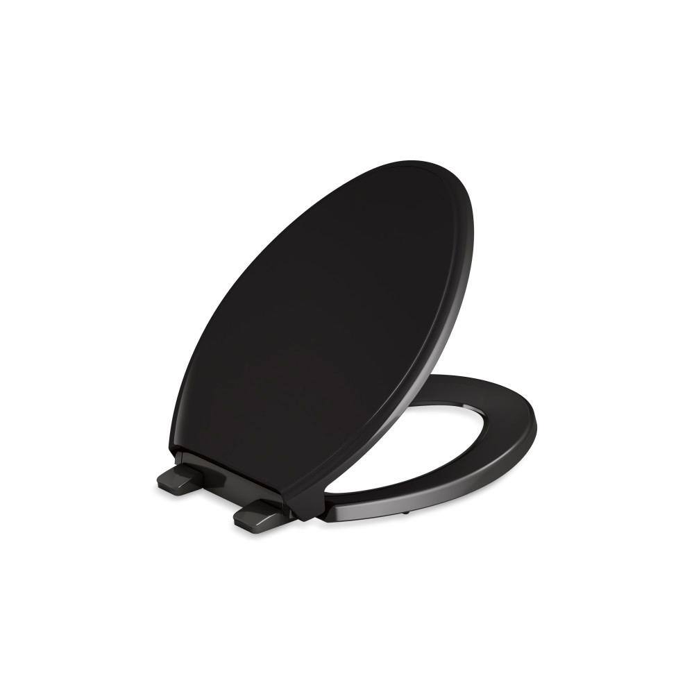 KOHLER Glenbury Elongated Closed Front Toilet Seat in Black 4733RL7