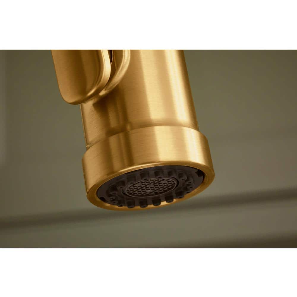 Vibrant Polished Nickel Pull-Down Kitchen Faucet with Sprayhead
