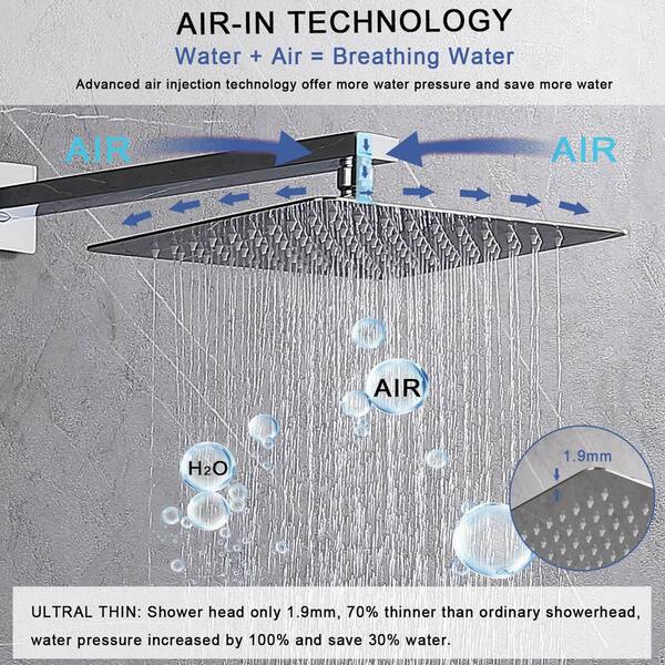 Tahanbath Single Handle 1Spray Shower Faucet 1.4 GPM with Adjustable Flow Rate in Chrome XDRL