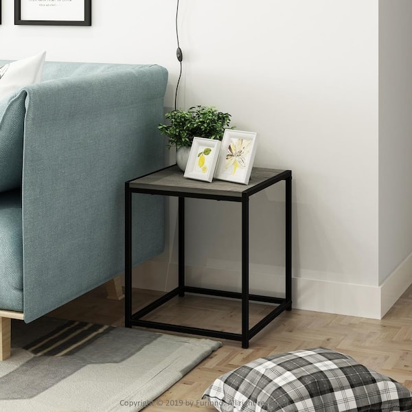 Furinno Camnus Modern Living French Oak Grey End Table