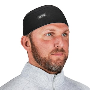Chill-Its 6630 Black High-Performance Skull Cap - Terry Cloth Sweatband