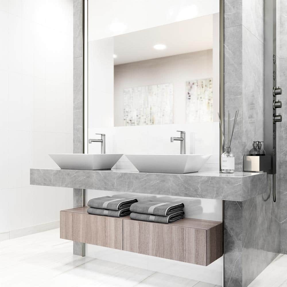 Sterling Vessel Bathroom Faucet with Diamond Knurling in Brushed Nickel