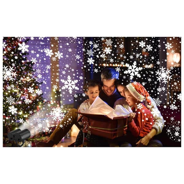 Afoxsos Dual-Head Christmas Snowflake Projector Light, IP65