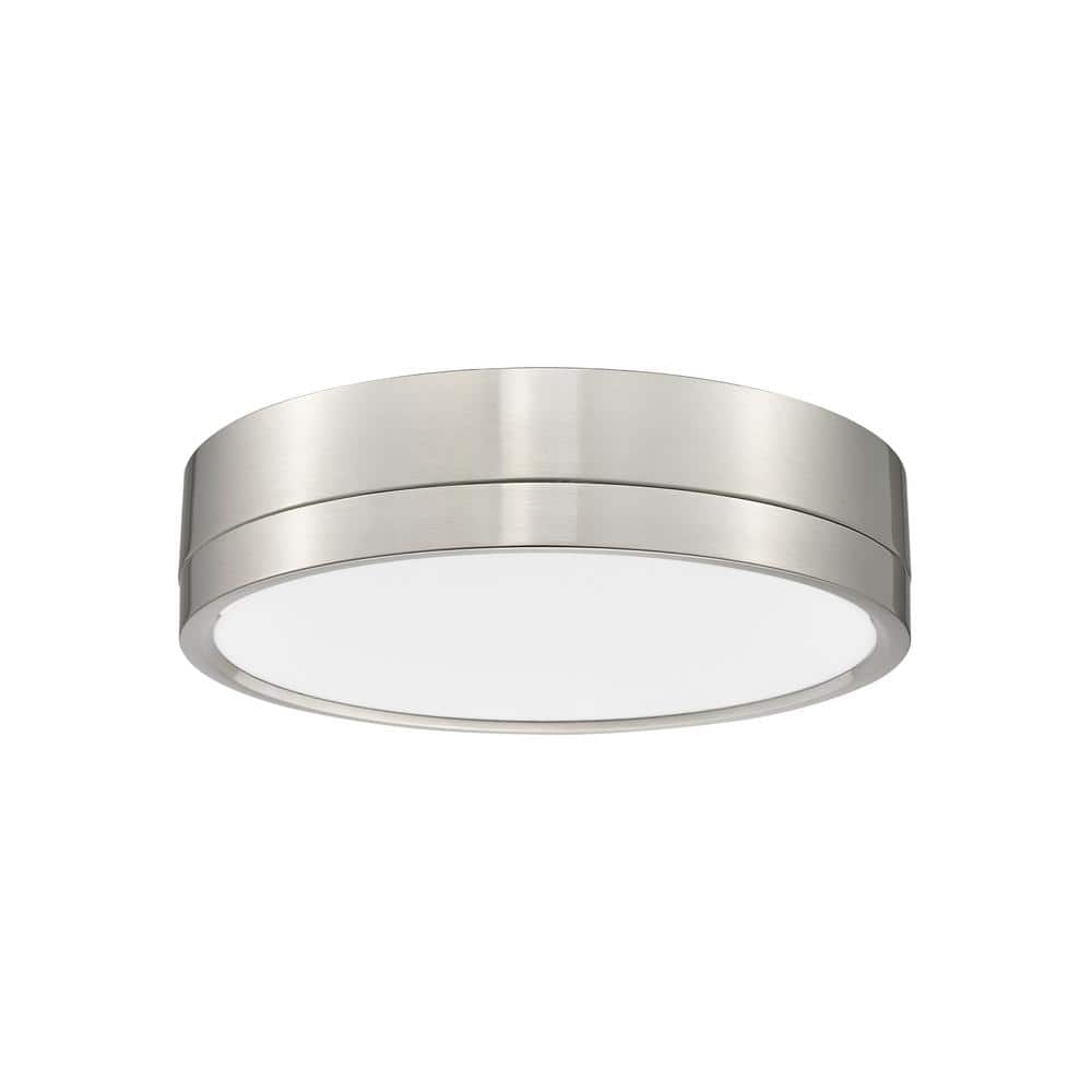 Algar 12" Brushed Nickel LED Flush Mount with Frosted Glass