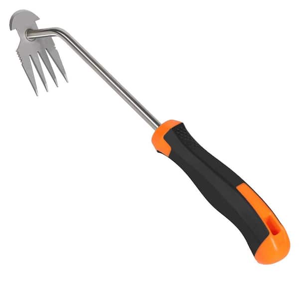 13.3 in. Weeder Portable Garden Tool Manganese Steel Uprooting Hand Weeding Durable Rubber Handle Backyard