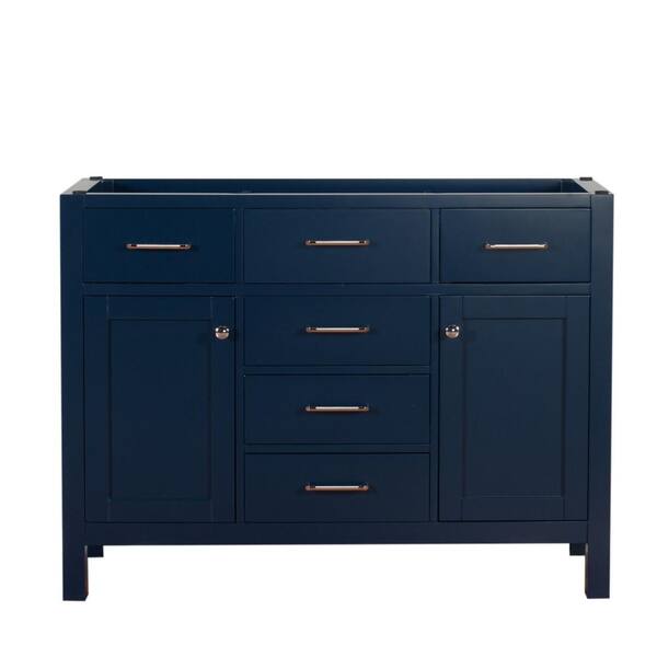 Unbranded Laguna 48 in. W x 18 in. D x 35 in. H Bath Vanity Cabinet without Top in Dark Blue