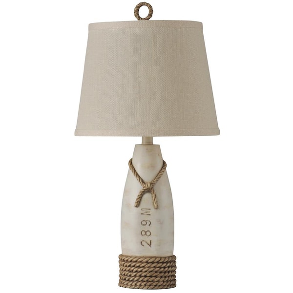 StyleCraft 26 in. Distressed White Nautical Buoy Table Lamp