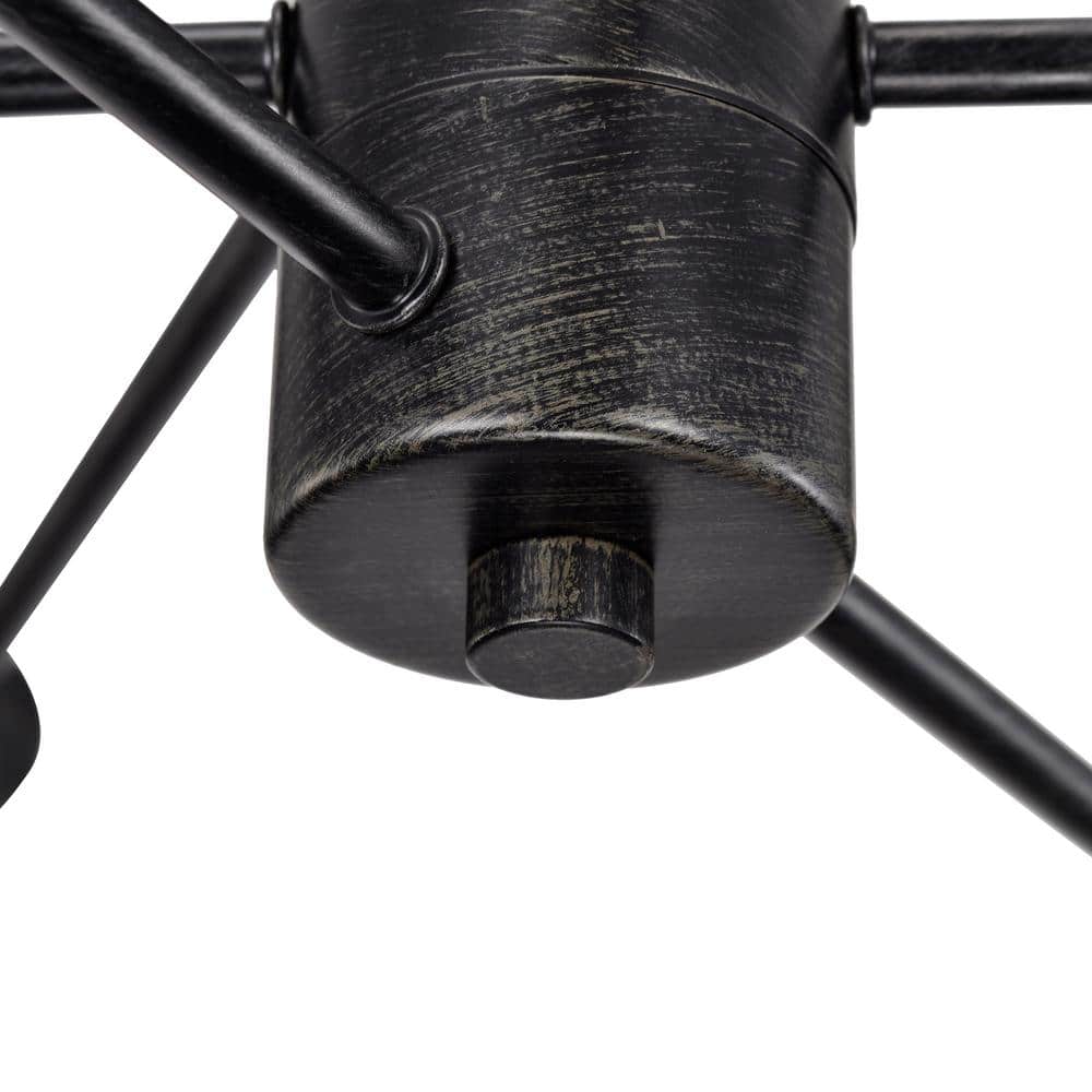 Cintia Matte Black 6-Light Iron Flush Mount Chandelier