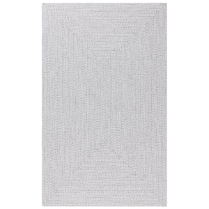 Braided Silver Gray 5 ft. x 8 ft. Solid Color Gradient Area Rug