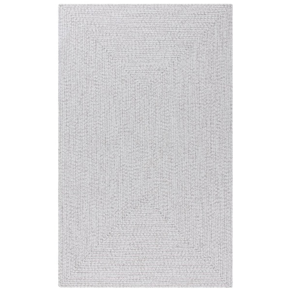 SAFAVIEH Braided Silver/Gray  6 ft. x 8 ft. Machine Washable Solid Color Gradient Area Rug