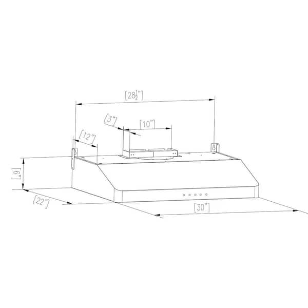  COSMO 5U30 30 in. Under Cabinet Range Hood with Ducted