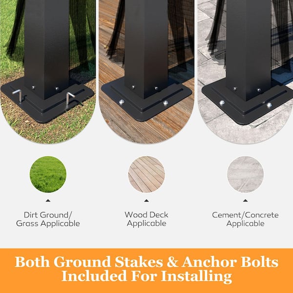 10 ft. W x 10 ft. D Metal Double Hardtop Gazebo with Pre-Painted Galvanized Steel Roof and Textilene Netting