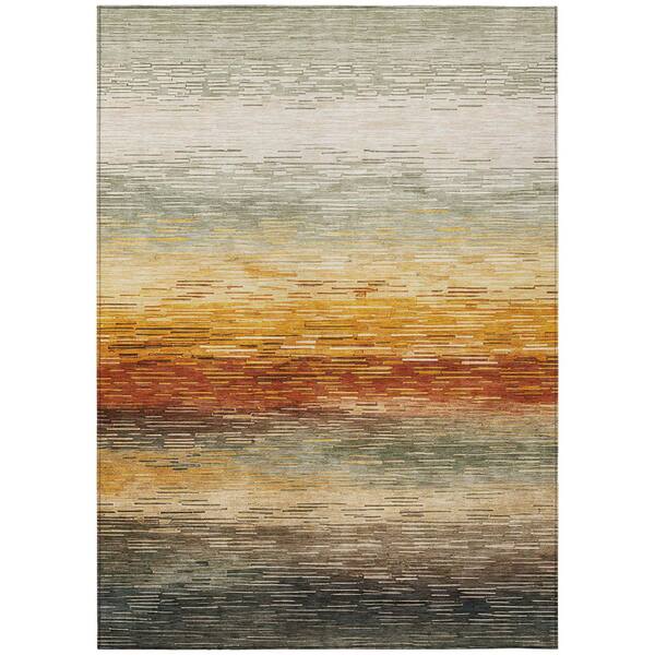Chantille Machine Washable Indoor/Outdoor Abstract ACN2938 Green 10 ft. x 14 ft. Area Rug