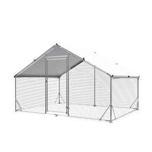 9.8 ft. x 6.6 ft. Large Metal Chicken Coop Poultry Fencing Upgrade 3 Support Steel Wire Impregnated Plastic Net Cage