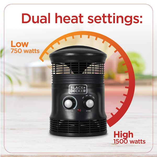 BLACK+DECKER 1500-Watt, 360° Surround Electric Heater Plus Fan