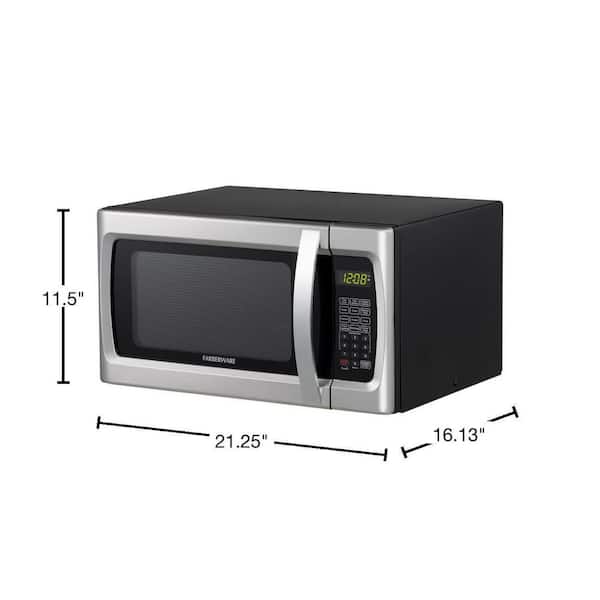 Farberware 1.3 cu. ft. Countertop Microwave Oven with LED Light/SENSOR  1100-Watt in Stainless FMG13SS - The Home Depot