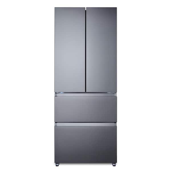 Summit Appliance 27.5 in. W 14.8 cu. ft. French Door Refrigerator in Stainless Steel, Counter Depth