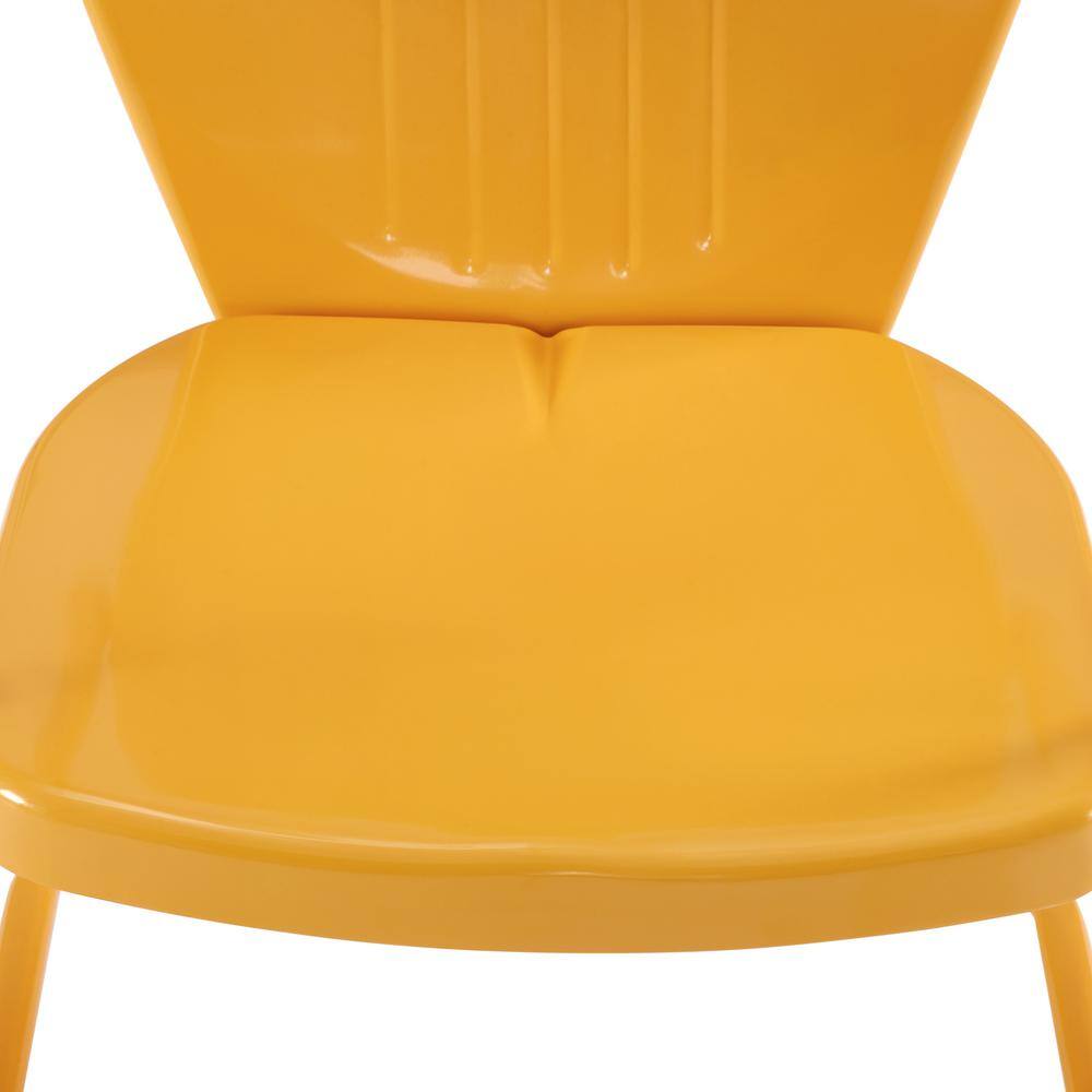 Griffith Tangerine Gloss Steel Outdoor Armchair with Decorative Grooves