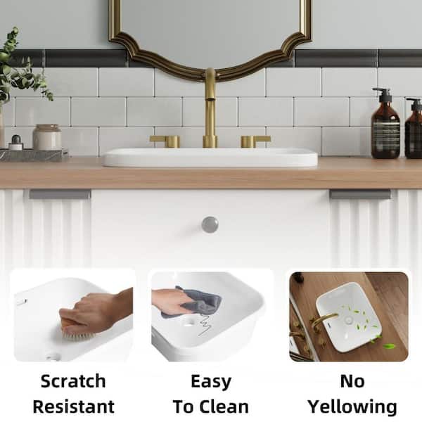 Los Flexi 19 in. x 15 in. Semi Recessed Bathroom Sink Rectangular