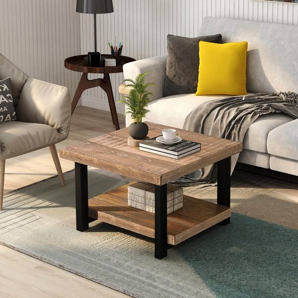 square wood top coffee table