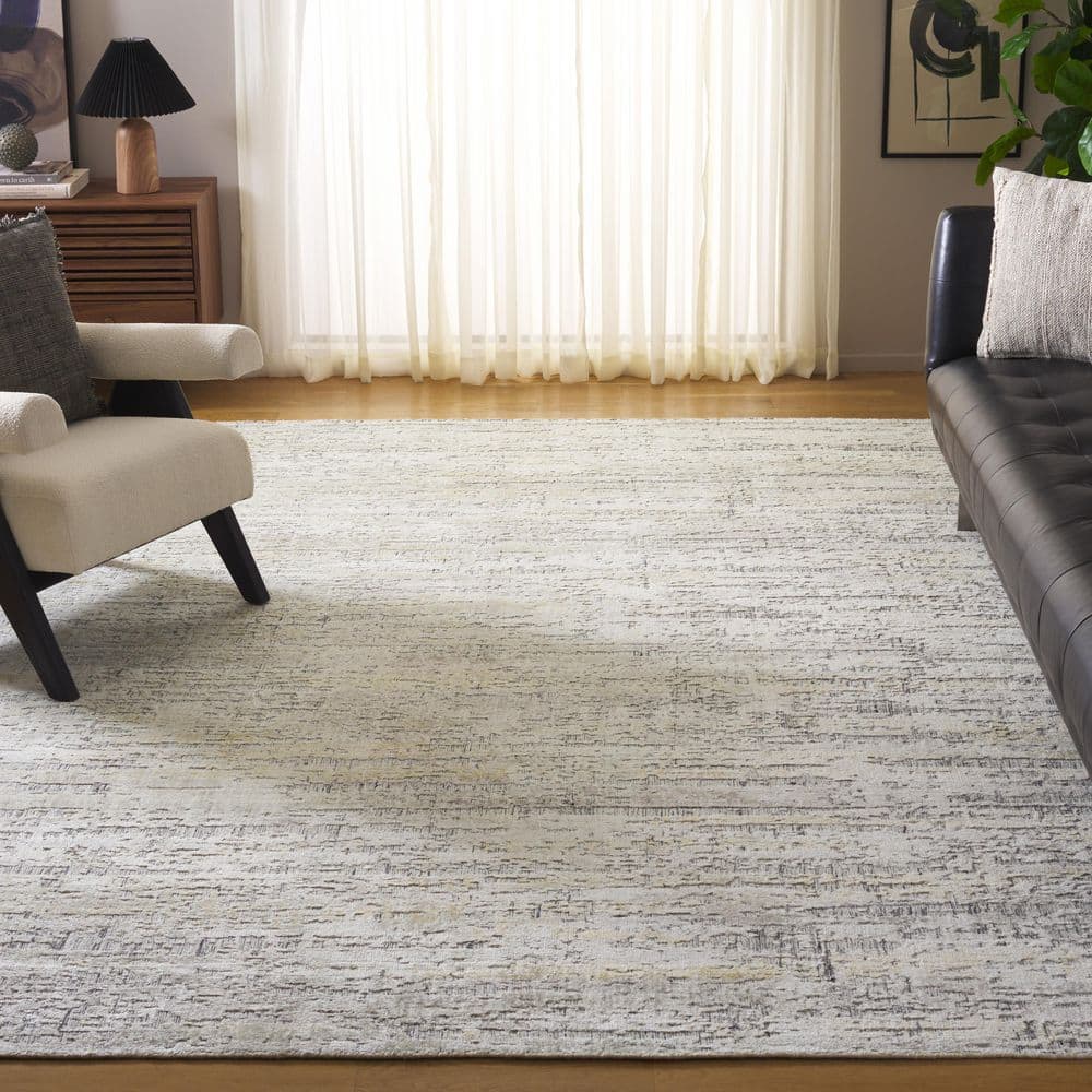 Bedford 9 ft. x 12 ft. Gray/Gold Minimalist Textured Abstract Area Rug price history on PriceWatchPro