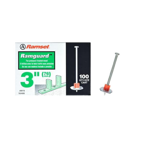 Ramset Ramguard 3 in. Drive Pins with Washers (100-Pack)