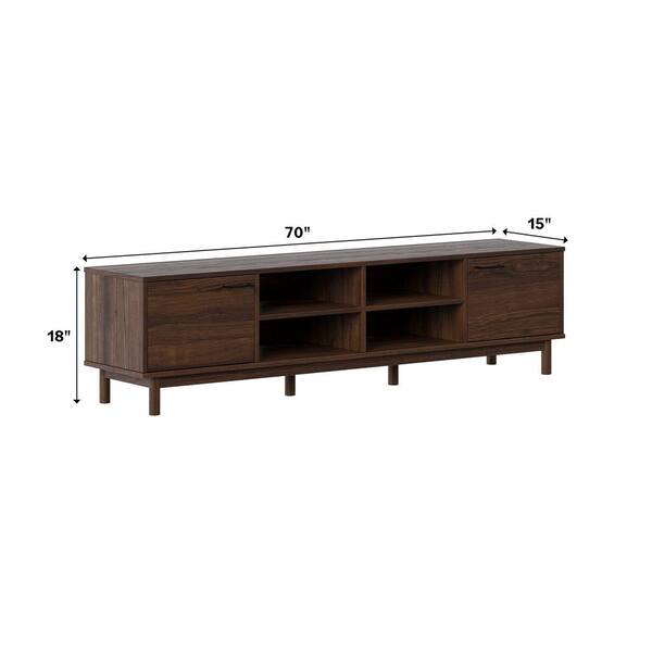 Decoratika Ola TV Stand - Walnut, Size: 25.2 in, Brown