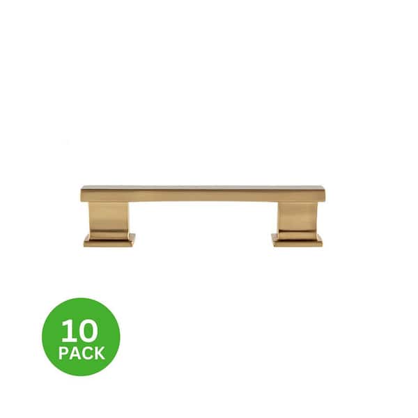 10-Pack High Desert 3-1/2 in. (89 mm) Center-to-Center Classic Satin Brass Bar Drawer Pull