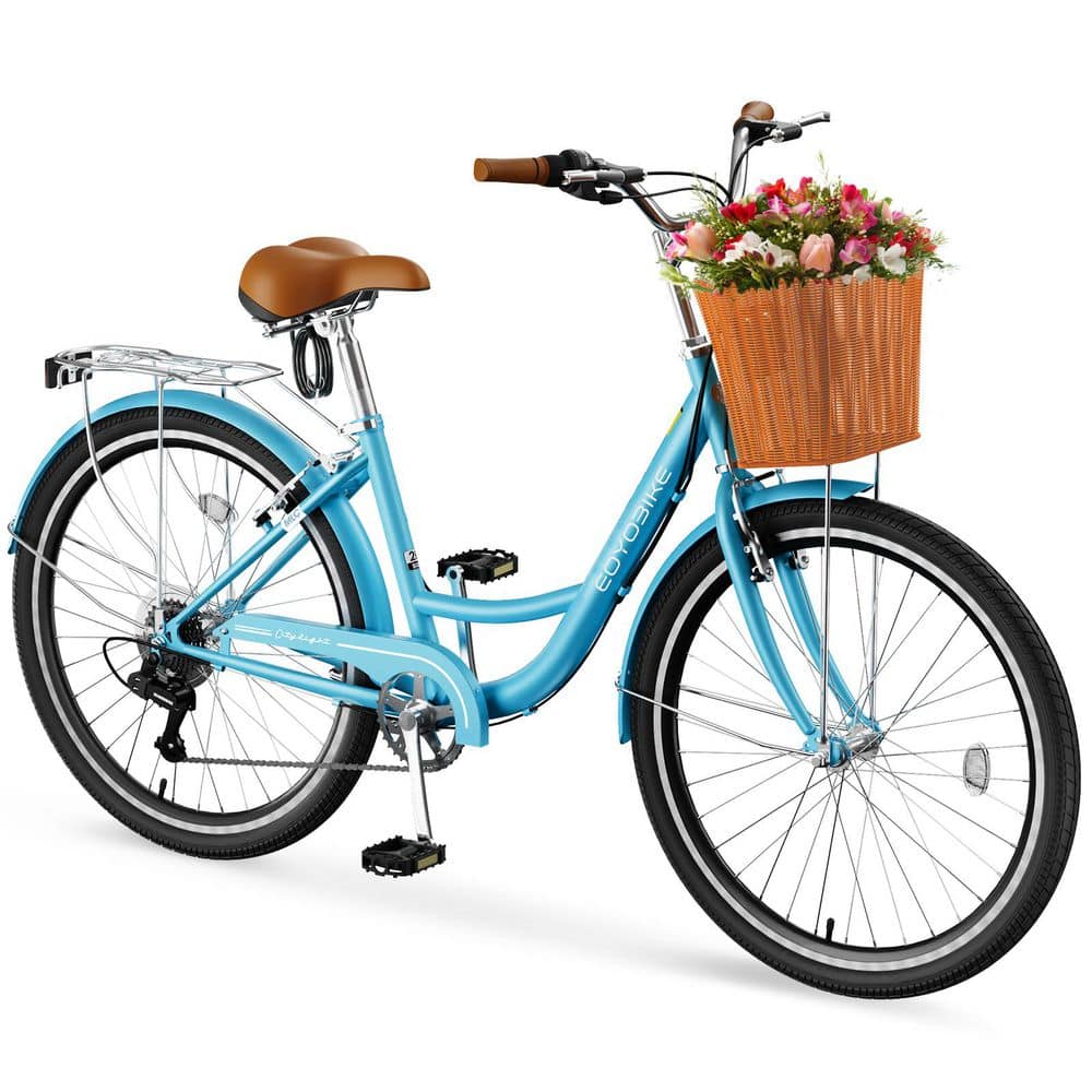 ABORON Womens Bike 7-Speed Bike for Women 24 in. Beach Cruiser