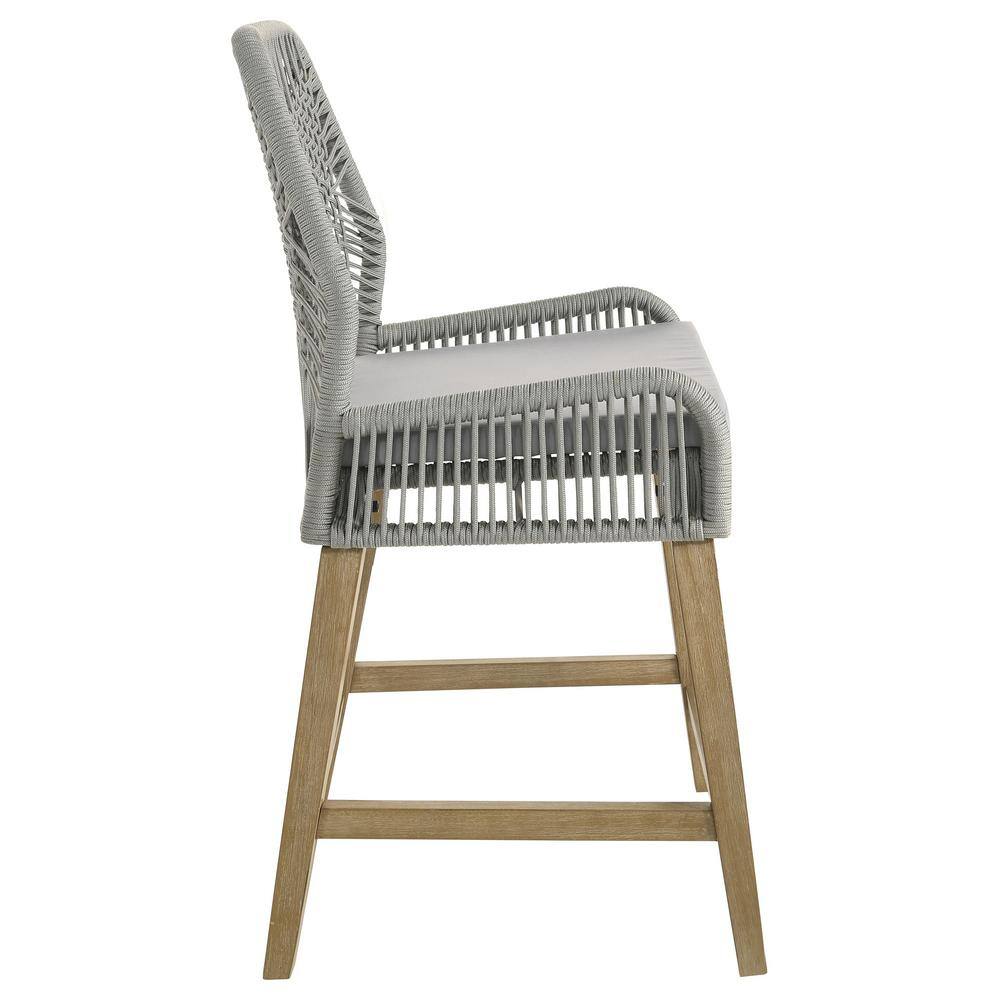 Nakia Dark Gray Woven Rope Back Counter Height Stools
