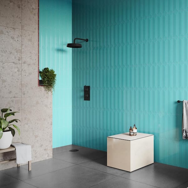 Ivy Hill Tile Colorwave Framed Teal Green 4.43 in. x 17.62 in