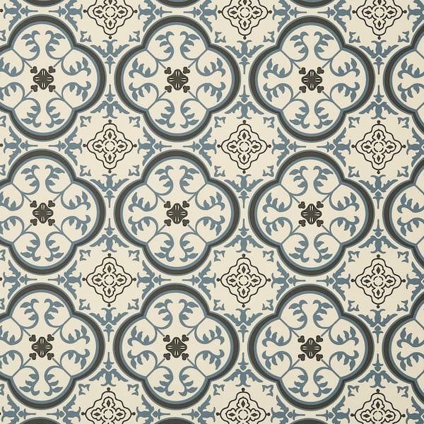 Take Home Sample - Floral White 12 MIL 6 in. x 9 in. Waterproof Vinyl Sheet Flooring