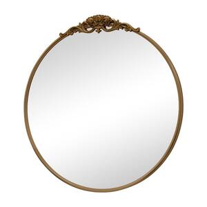 30 in. H x 30 in. W Medium Frame Round Gold Antiqued Classic Accent Mirror Bathroom Vanity Mirror