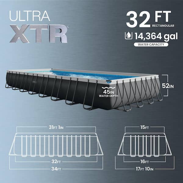 Intex Ultra XTR 32 ft. x 16 ft. Rectangle 52 in. Above Ground Pool