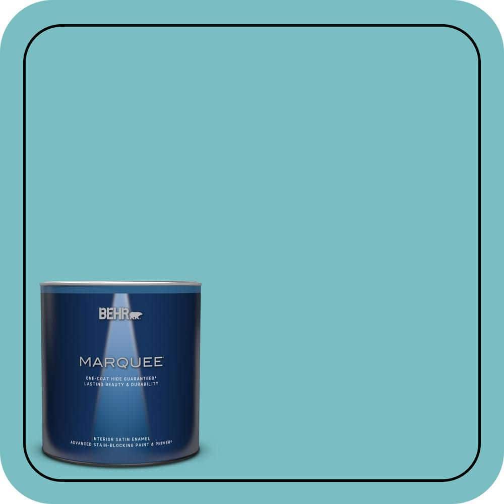 1 qt. #M460-4 Pure Turquoise One-Coat Hide Satin Enamel Interior Paint & Primer price history on PriceWatchPro
