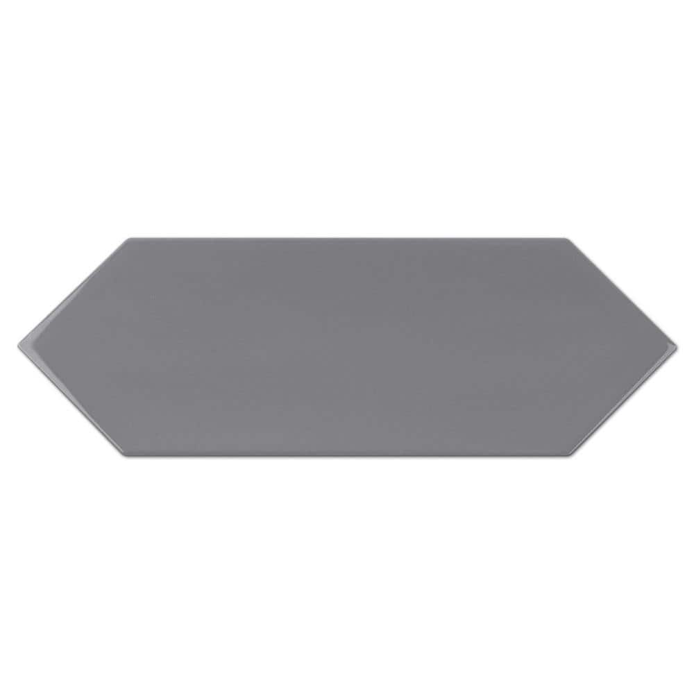 Taylor Gray Polished Ceramic Picket Wall Tile 4x12