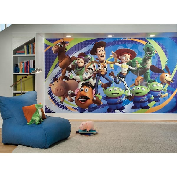 RoomMates Toy Story 3 Chair Rail Prepasted Mural 6 ft. x 10.5 ft. Ultra-strippable Wall Applique US/MEXICO/