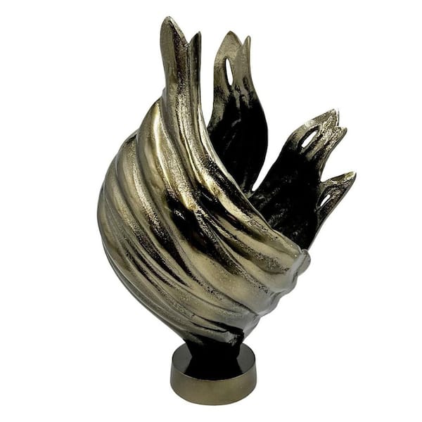 castellousa Bronze 21 in. x 13 in. Handmade Aluminum Metal Abstract Swirl Sculpture