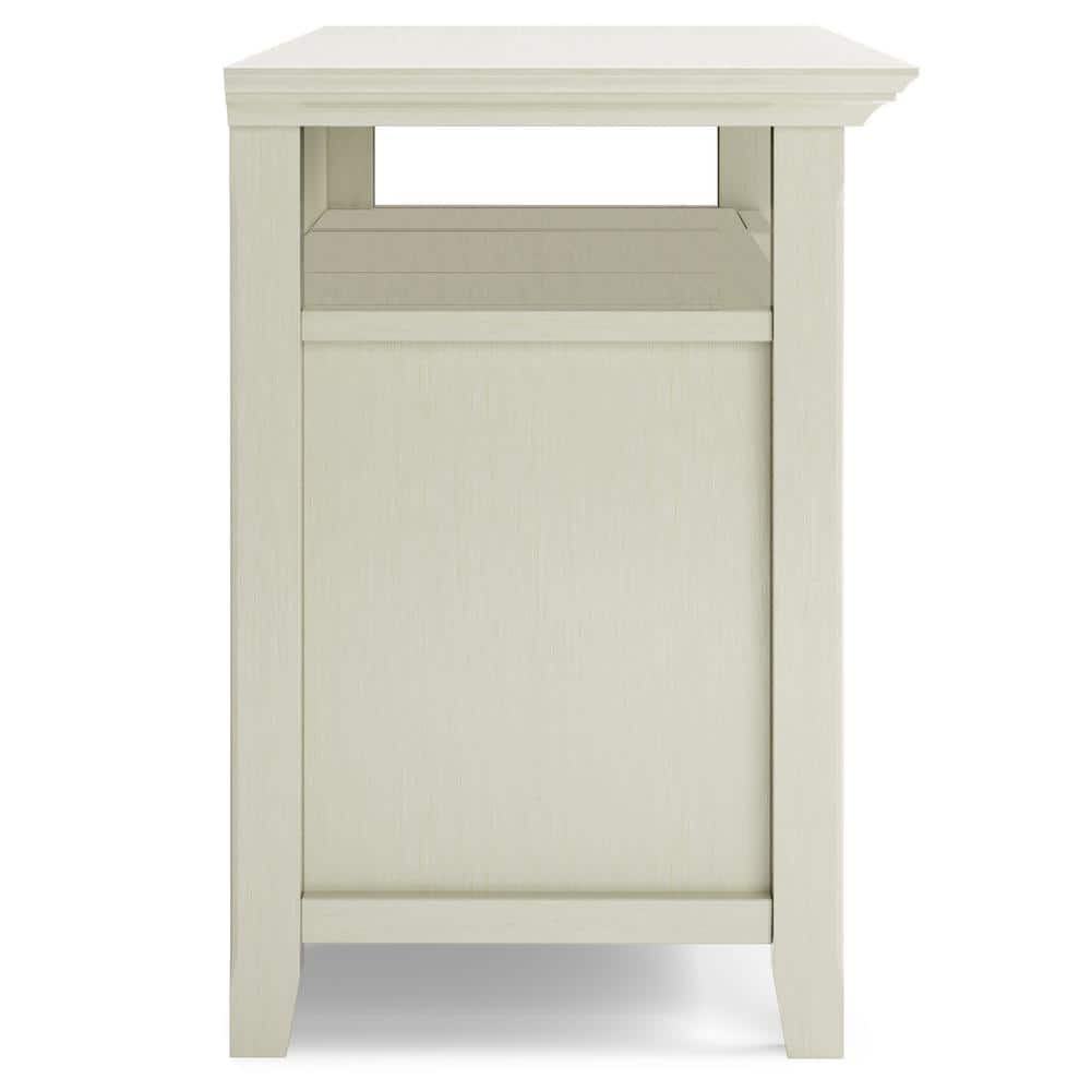 Antique White Quintuple-Tier Wood TV Stand with Cabinets