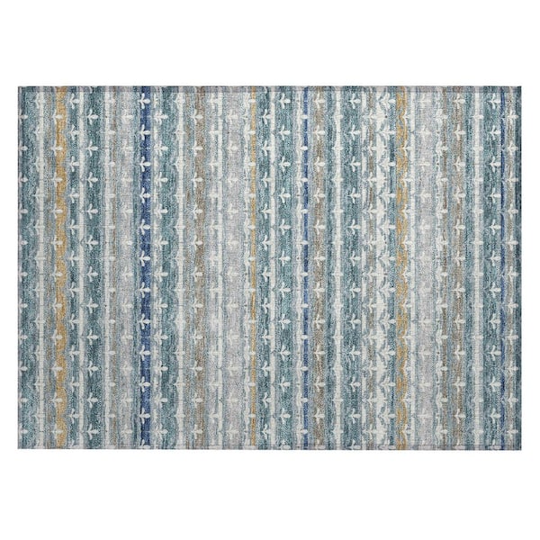Chantille Machine Washable Indoor/Outdoor Abstract ACN2479 Teal 2 ft. x 3 ft. Accent Rug