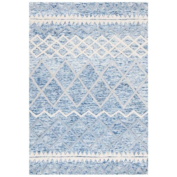 SAFAVIEH Glamour Blue/Ivory 5 ft. x 8 ft. Chevron Geometric Area Rug